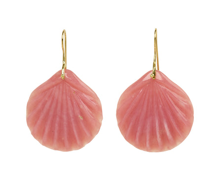 Pink Opal Fan Stone Earrings