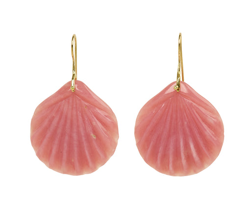 Pink Opal Fan Stone Earrings