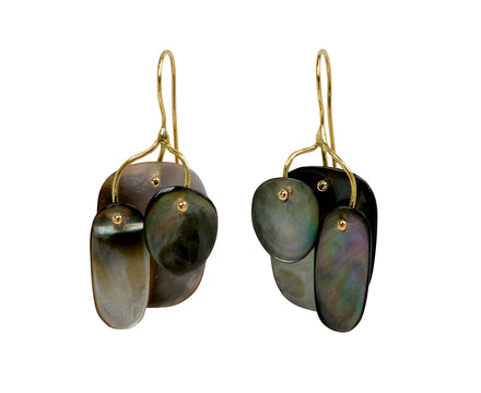 TenThousandThings Black Mother-of-Pearl Tiny Mobile Earrings