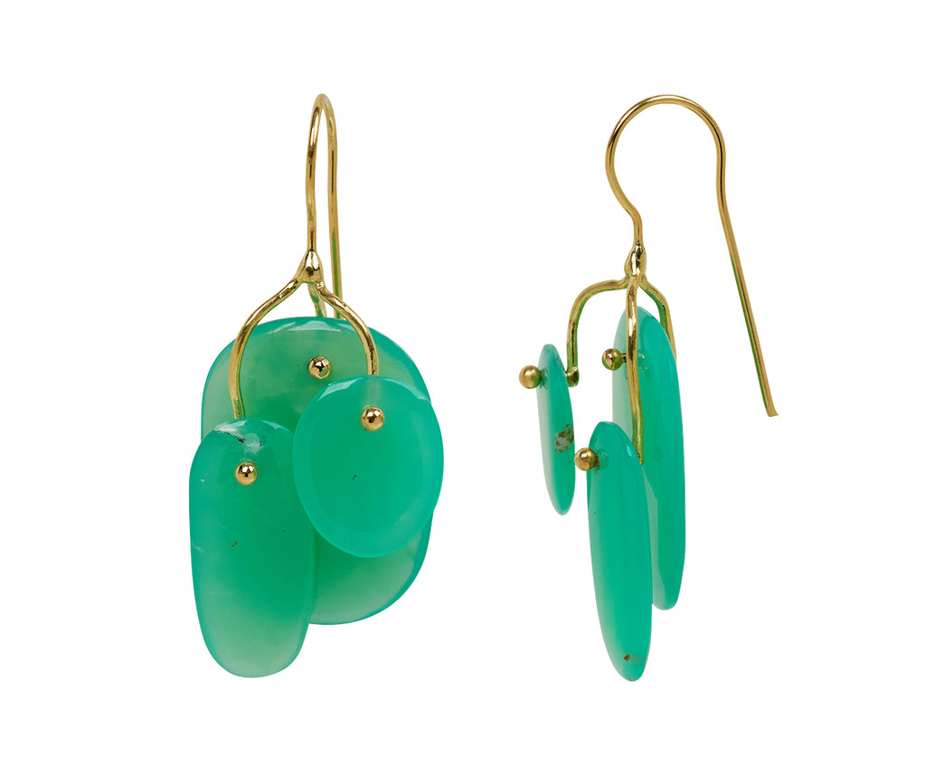 TenThousandThings Chrysoprase Tiny Mobile Earrings - side