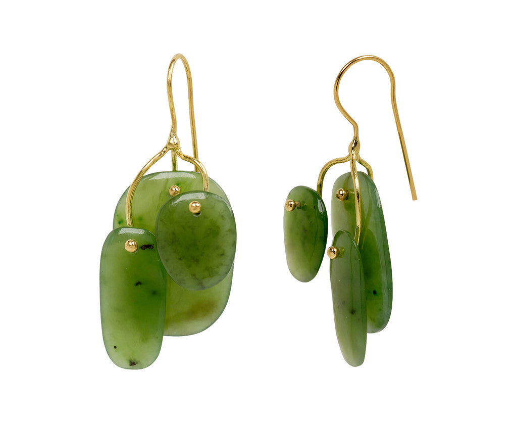 TenThousandThings Jade Tiny Mobile Earrings - side