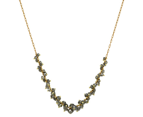TenThousandThings Salt & Pepper Diamond Center Spiral Necklace