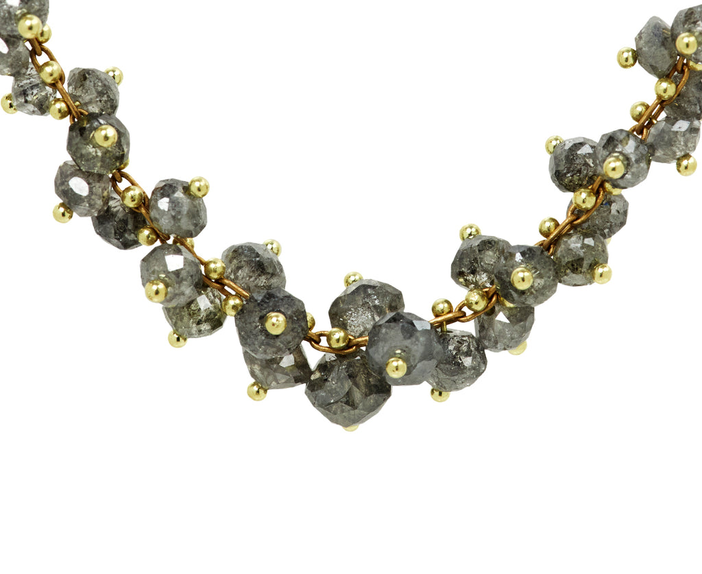 TenThousandThings Salt & Pepper Diamond Center Spiral Necklace - Closeup