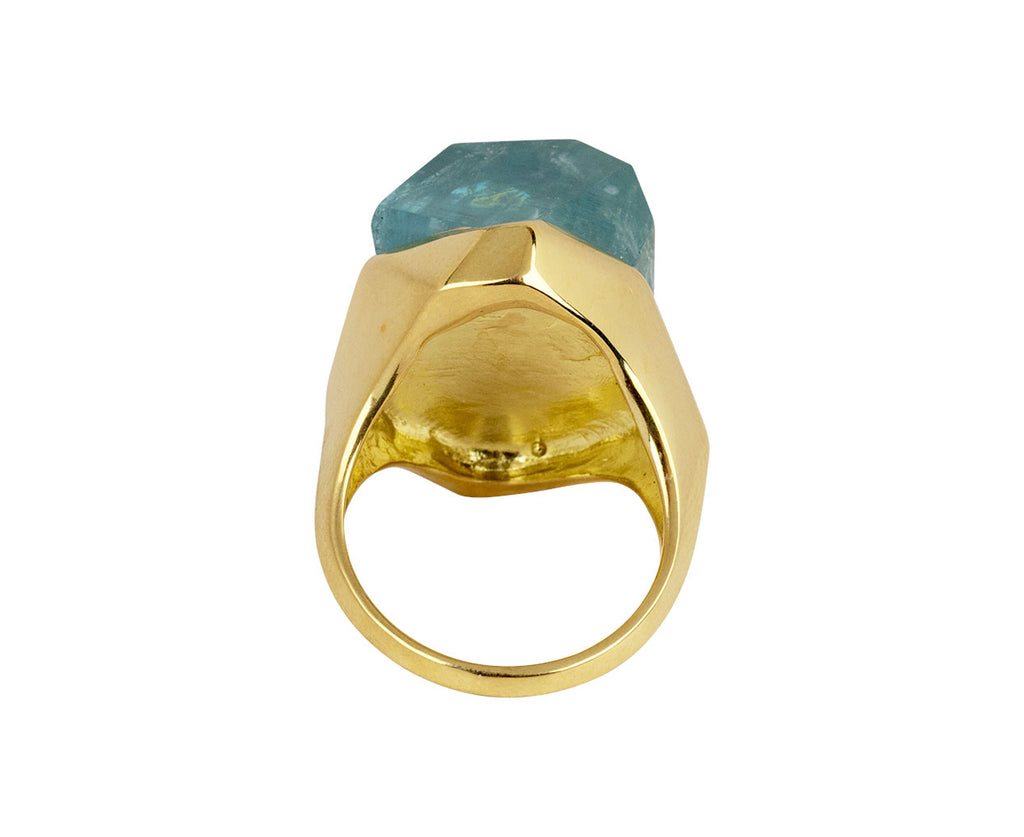 Faceted Aquamarine Ring