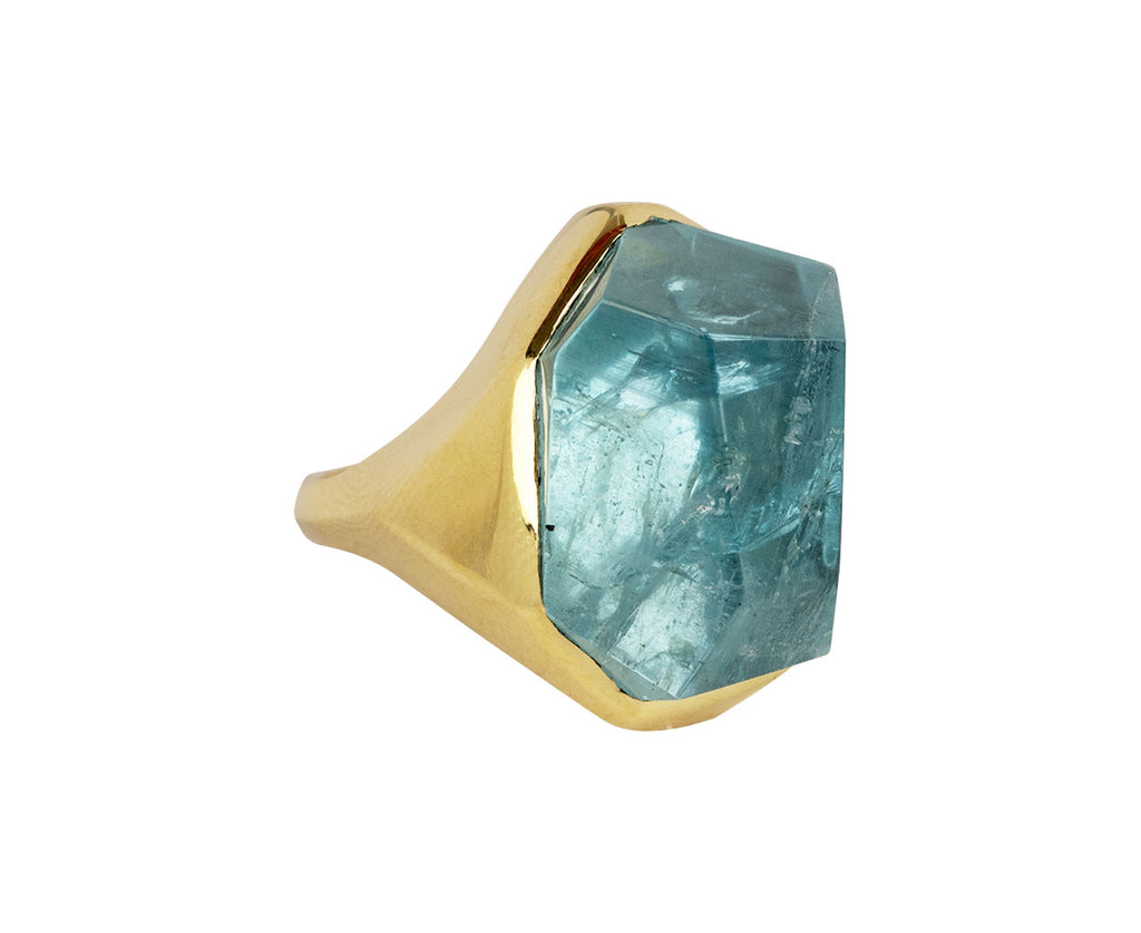 Faceted Aquamarine Ring