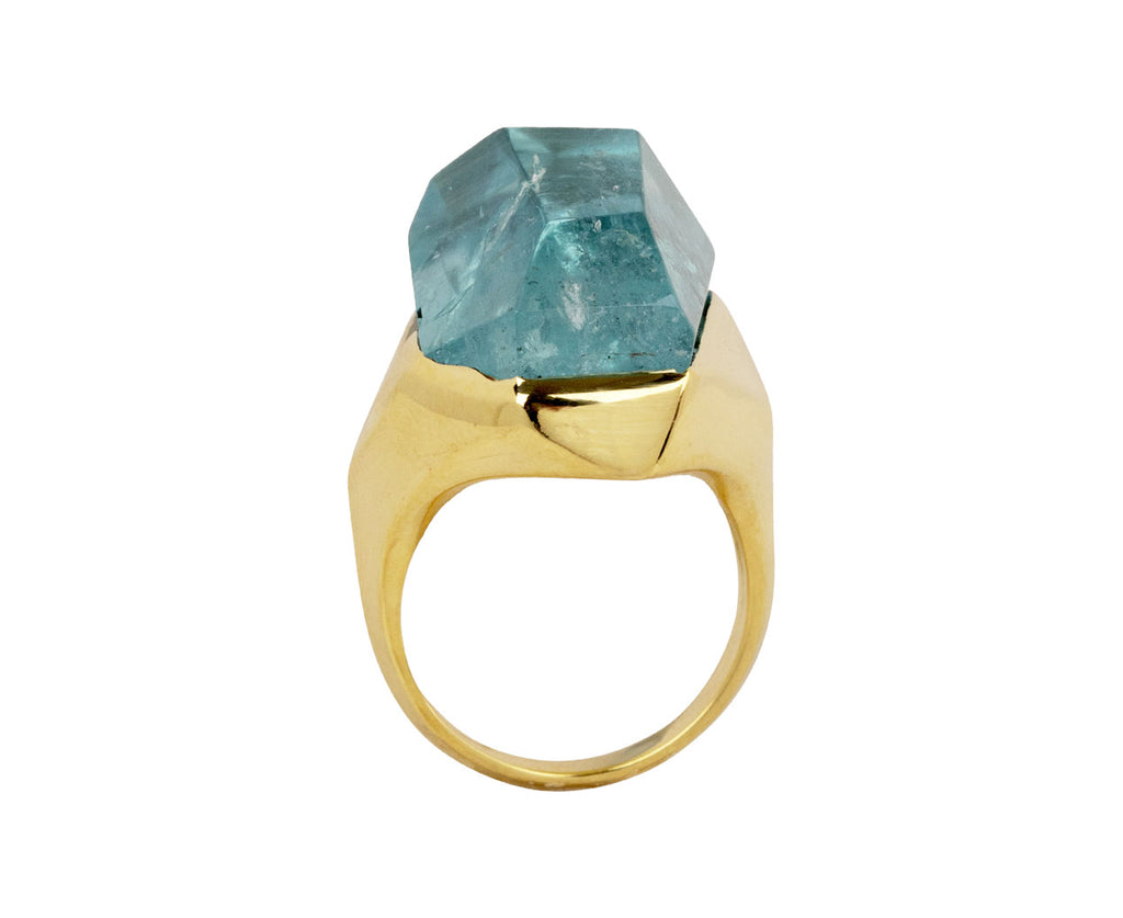 Faceted Aquamarine Ring