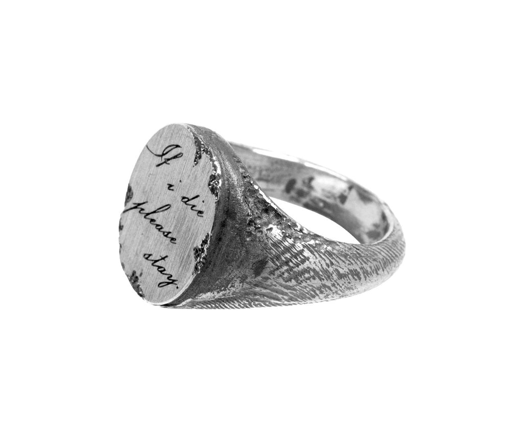 If I Die Please Stay Signet Ring