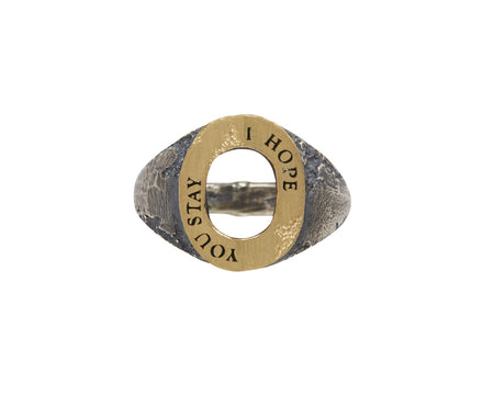 Gold I Hope You Stay Open Signet Ring