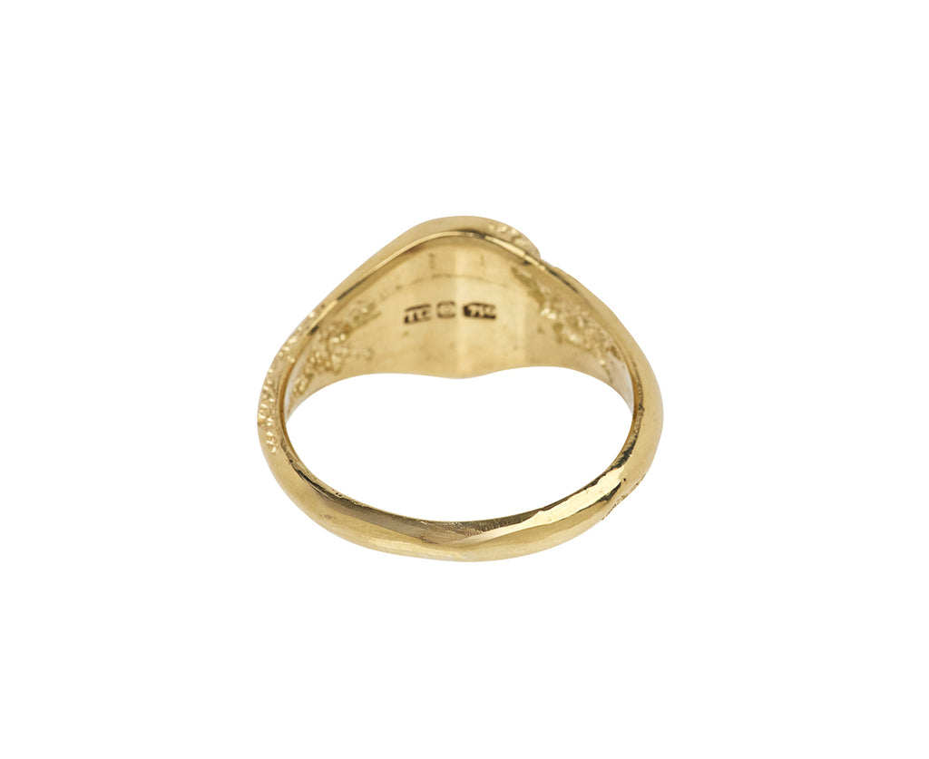Tó Garal Secret Guardian Gold Signet Ring - Back View