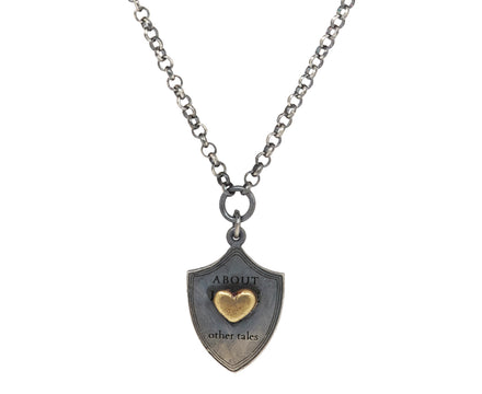 Tó Garal Mixed Metal Shield Pendant Necklace