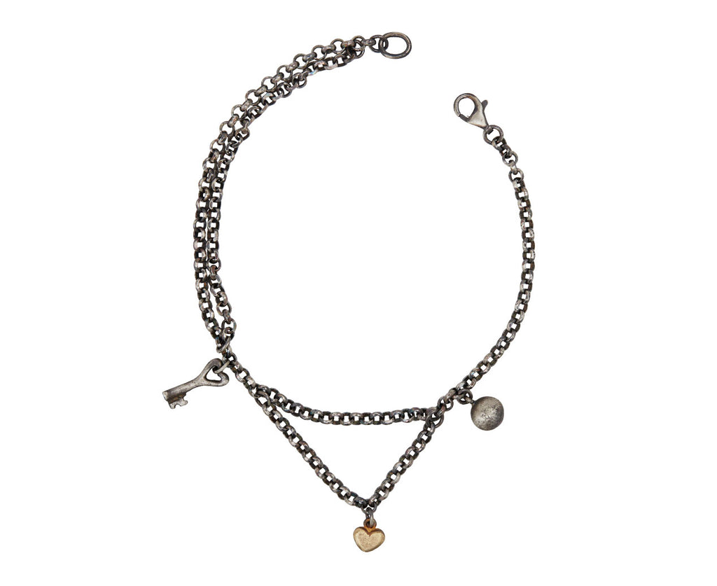 Double Chain Charm Bracelet