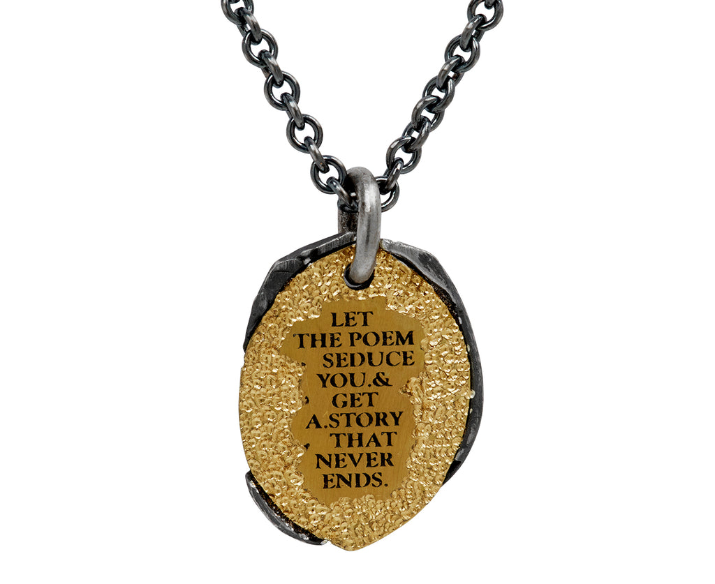 Tó Garal Mixed Metal Let the Poem (Sunset) Pendant Necklace - closeup