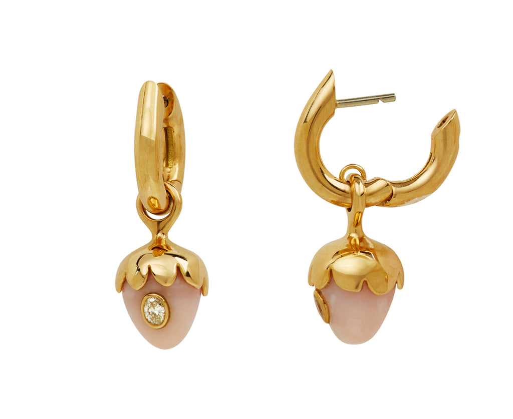 Brazilian Opal Strawberry Carriage Hoop Earrings - TWISTonline 