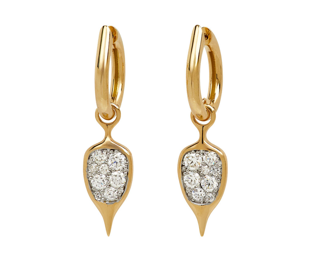 Diamond Thorn Carriage Hoop Earrings