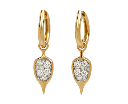Diamond Thorn Carriage Hoop Earrings