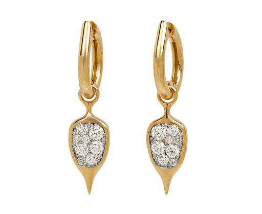 Diamond Thorn Carriage Hoop Earrings
