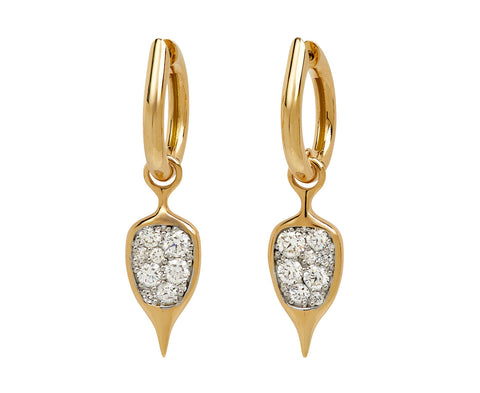 Diamond Thorn Carriage Hoop Earrings