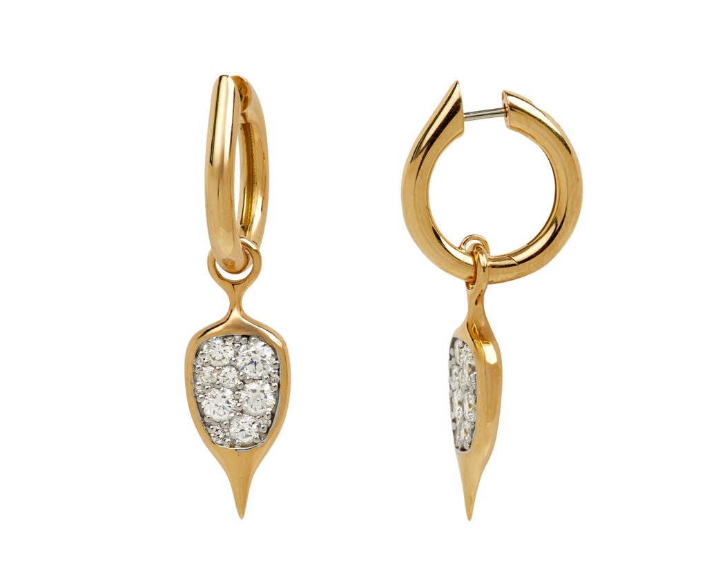 Diamond Thorn Carriage Hoop Earrings