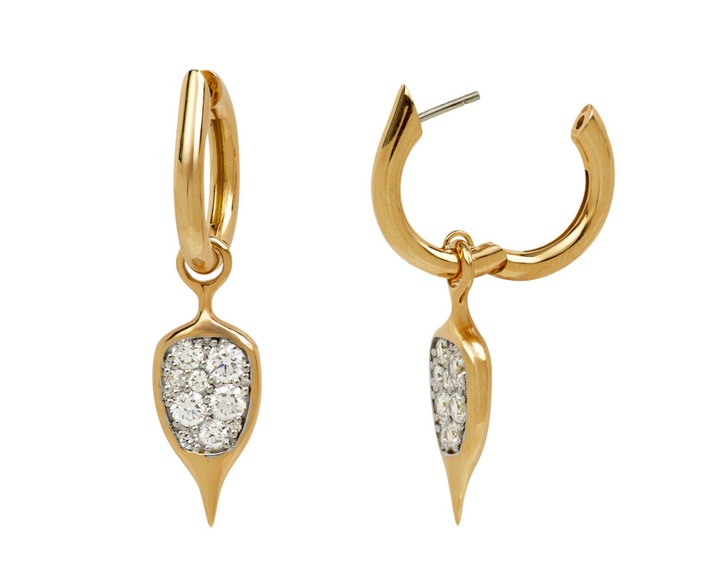 Diamond Thorn Carriage Hoop Earrings