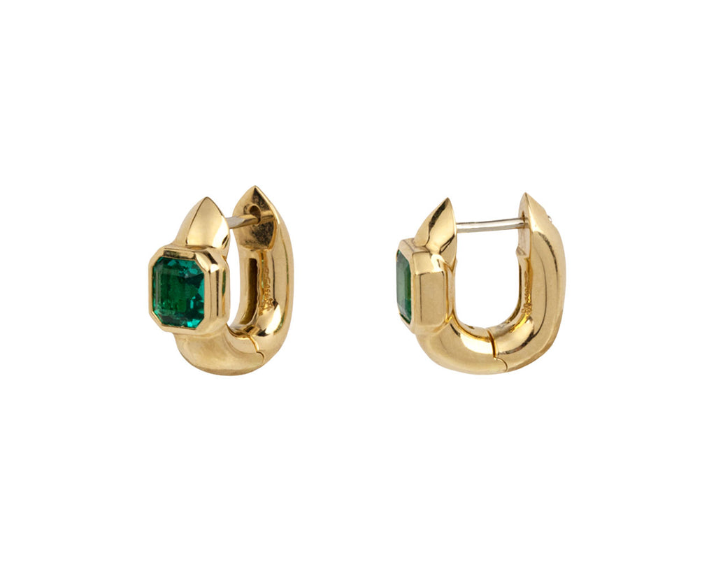 Uniform Object Emerald Tusk Huggie Hoops Side