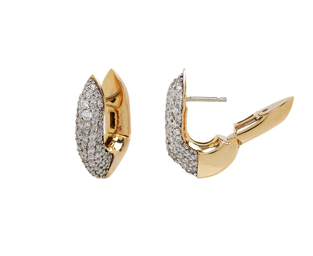 Diamond Shard Huggie Hoop Earrings