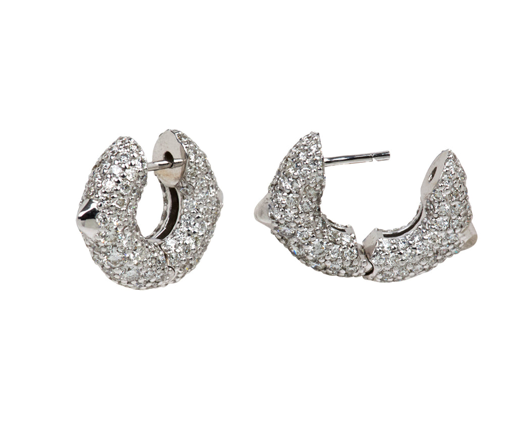 Diamond White Gold Double Spike Earrings