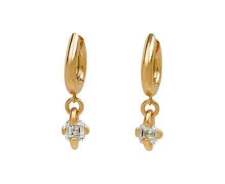 Asscher Diamond Mantle Carriage Hoop Earrings