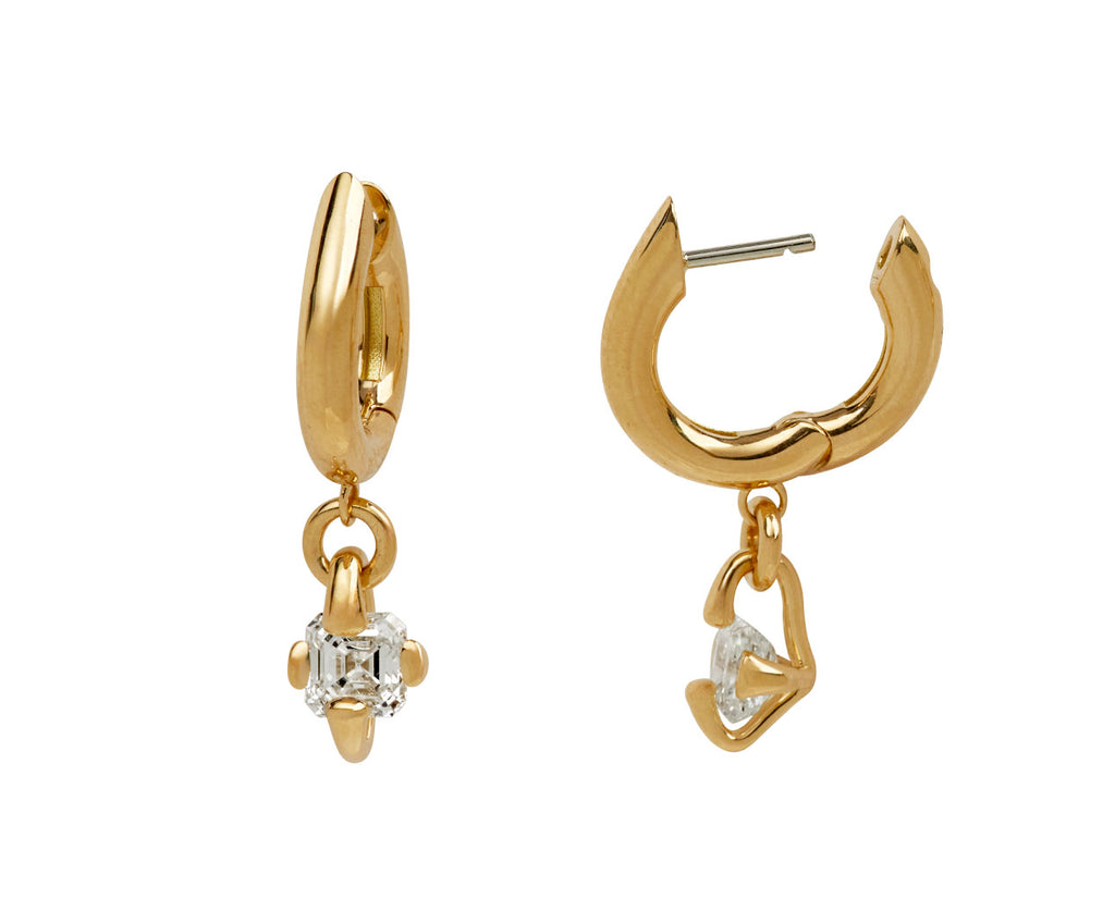 Asscher Diamond Mantle Carriage Hoop Earrings