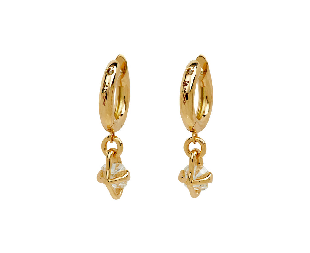 Asscher Diamond Mantle Carriage Hoop Earrings