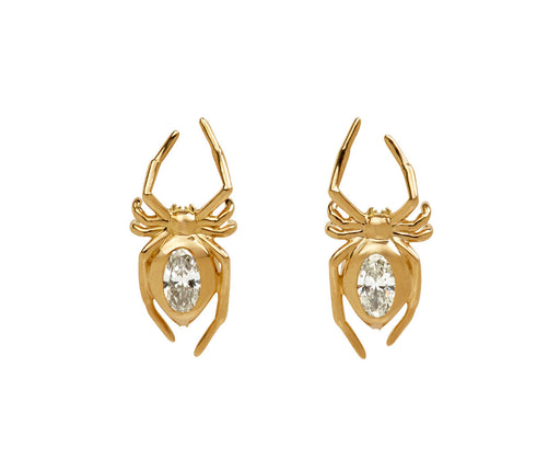Oval Diamond Spider Earrings