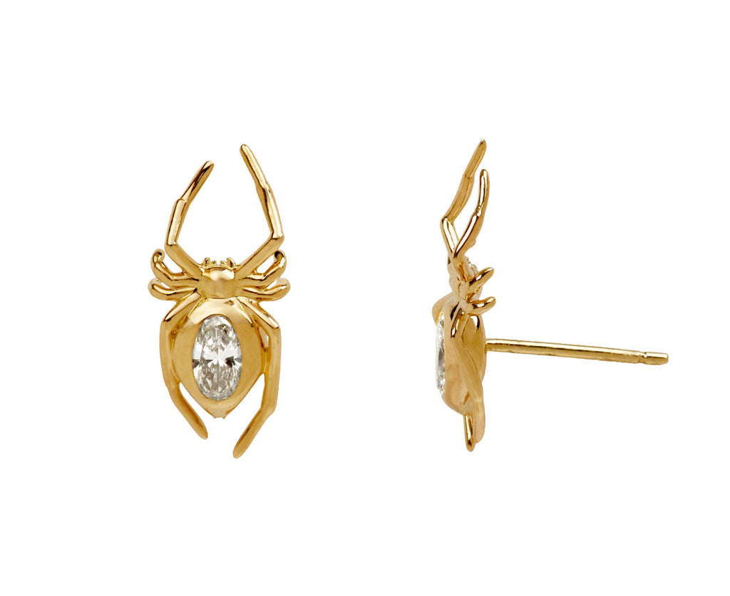 Oval Diamond Spider Earrings