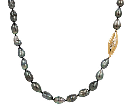 Tahitian Pearl Emerald and Diamond Mini Vessel Necklace