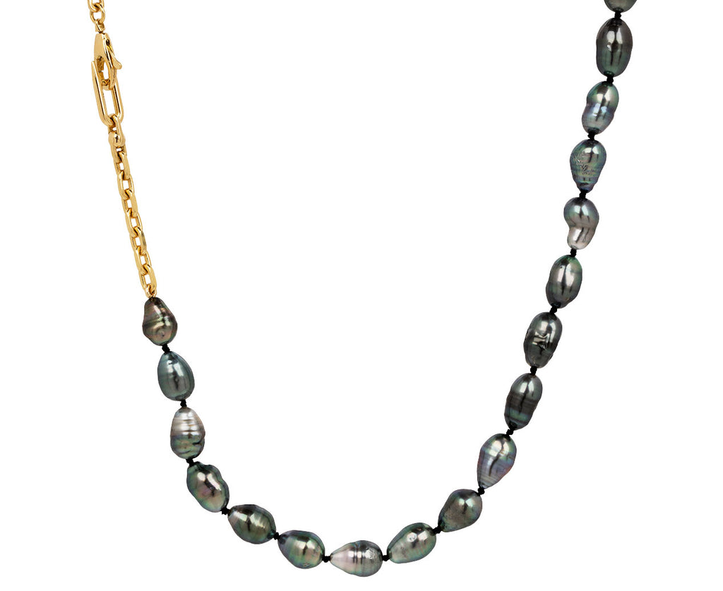 Tahitian Pearl Emerald and Diamond Mini Vessel Necklace
