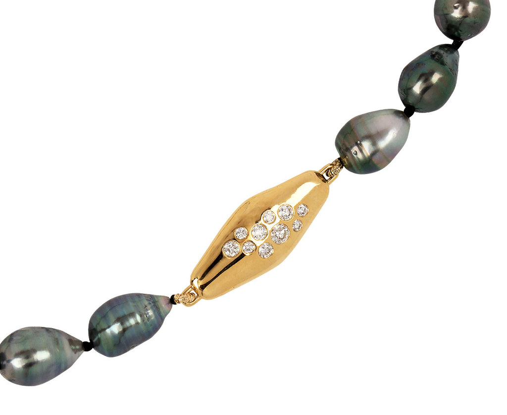 Tahitian Pearl Emerald and Diamond Mini Vessel Necklace