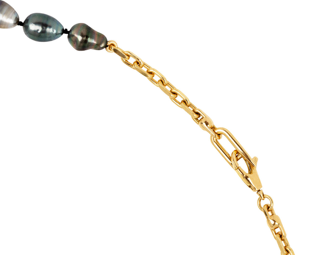 Tahitian Pearl Emerald and Diamond Mini Vessel Necklace