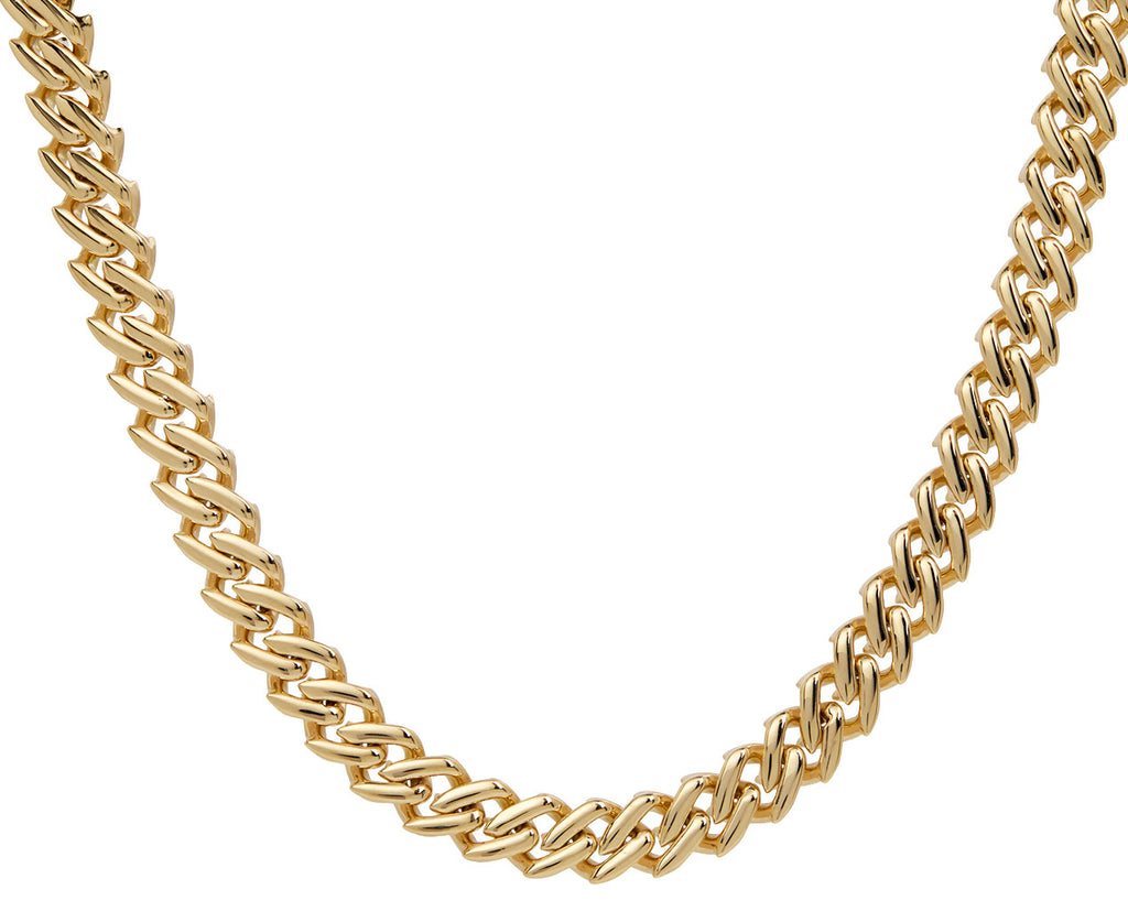 Heavy Curb Chain Diamond Clasp Necklace