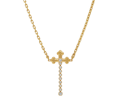 Diamond Dangling Cross Necklace