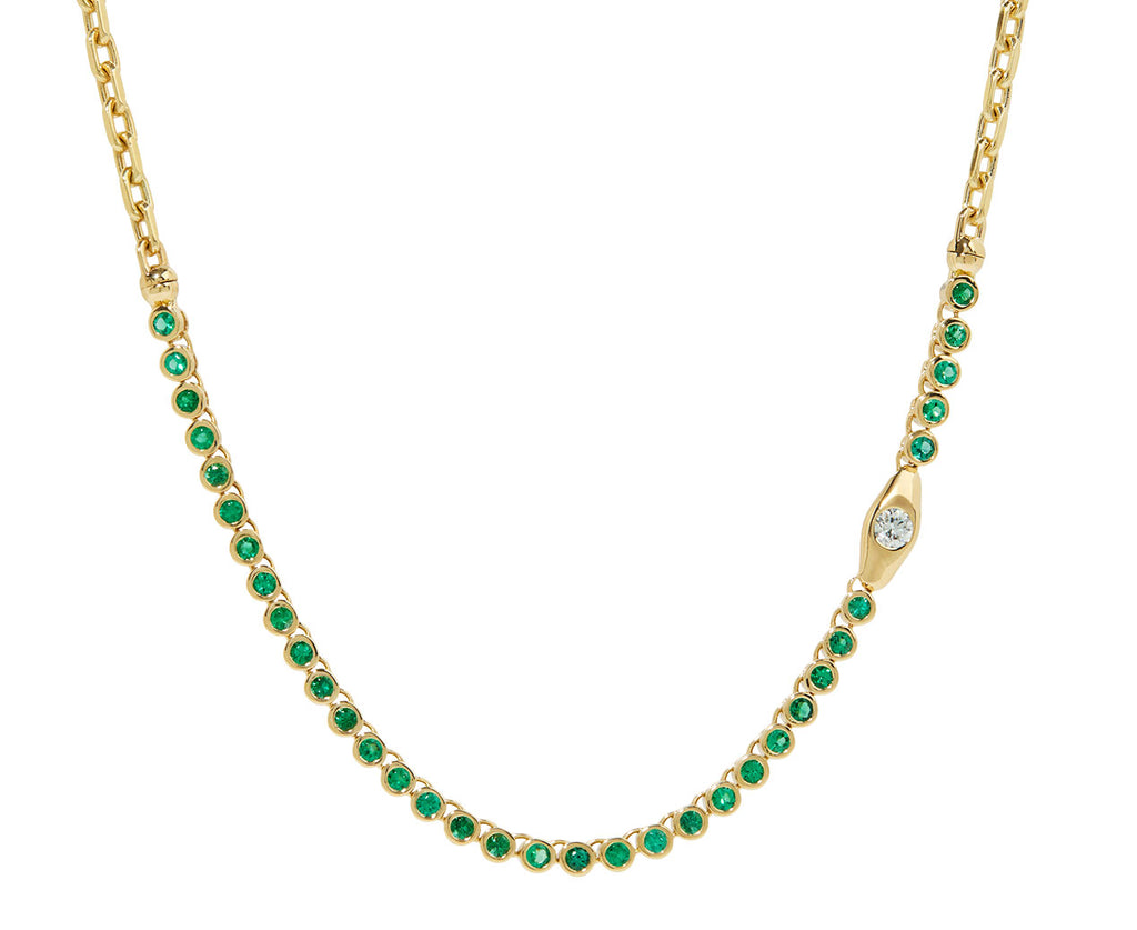 Emerald and Diamond Tennis Vessel Necklace