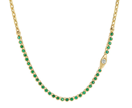 Emerald and Diamond Tennis Vessel Necklace