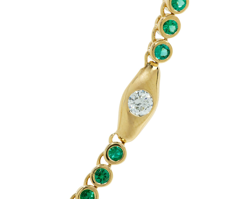Emerald and Diamond Tennis Vessel Necklace