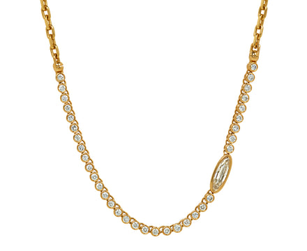 Step Cut Marquise Diamond Vessel Tennis Necklace - TWISTonline 