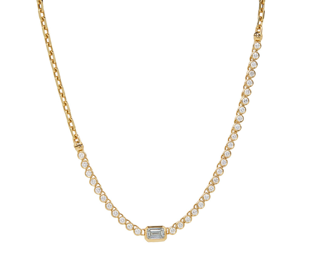Emerald Cut Diamond Vessel Necklace