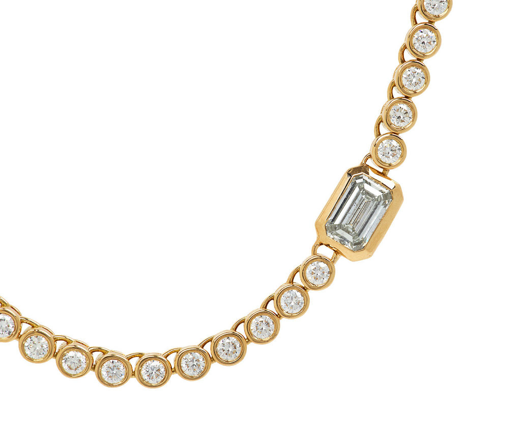 Emerald Cut Diamond Vessel Necklace