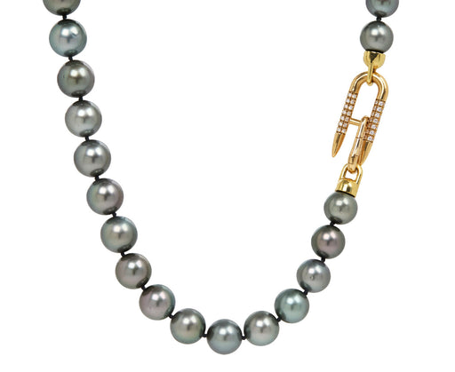 Tahitian Pearl Necklace with Diamond Spur Clasp