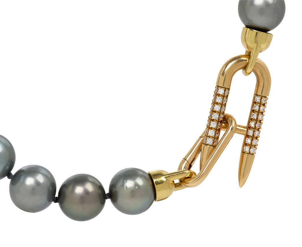 Tahitian Pearl Necklace with Diamond Spur Clasp