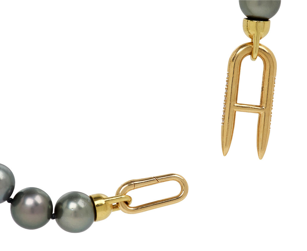 Tahitian Pearl Necklace with Diamond Spur Clasp