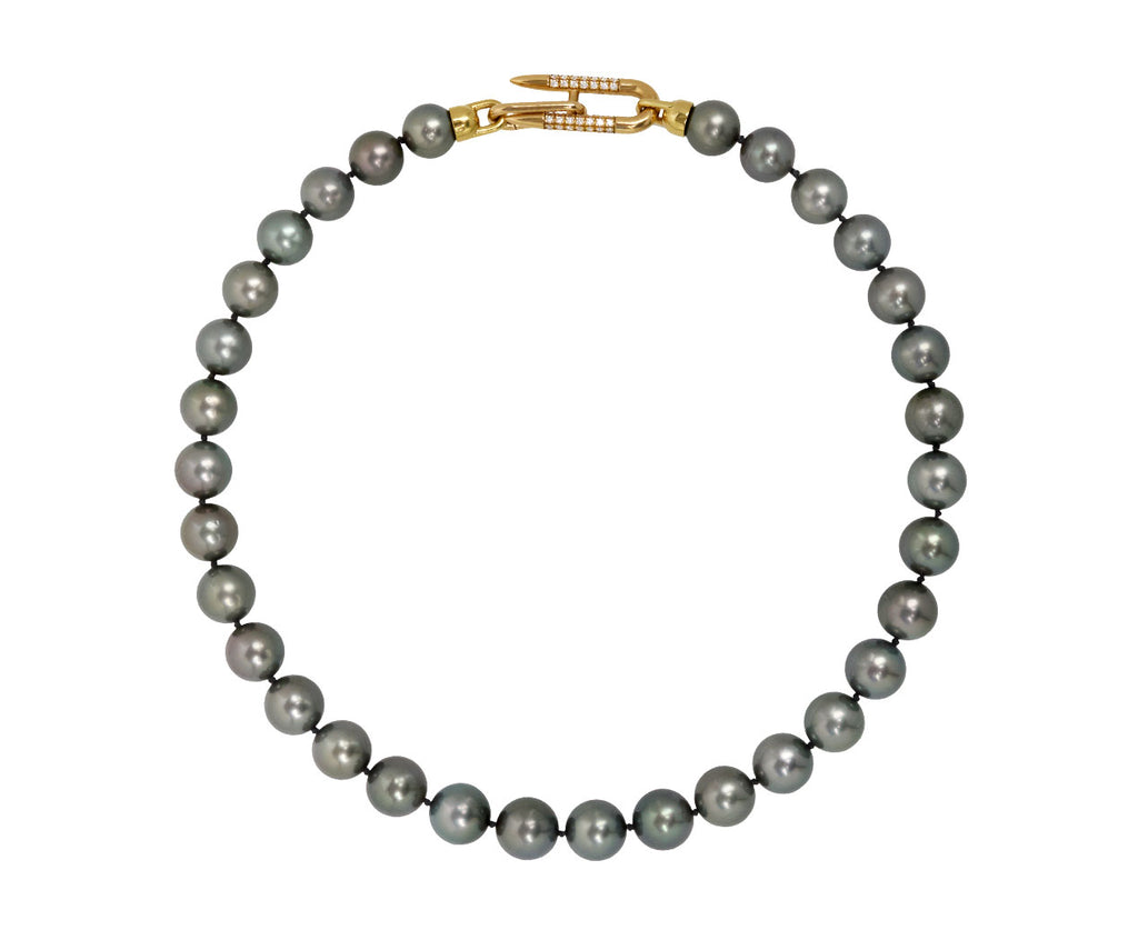 Tahitian Pearl Necklace with Diamond Spur Clasp