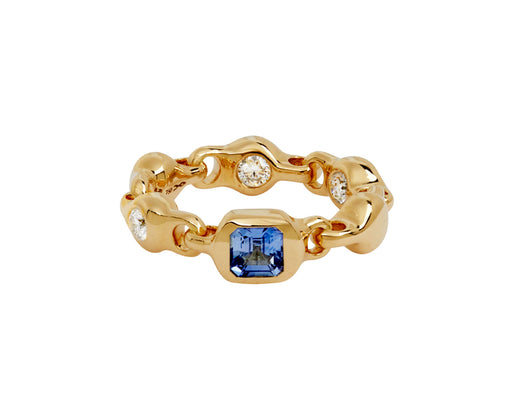 Blue Sapphire Supernova Ring