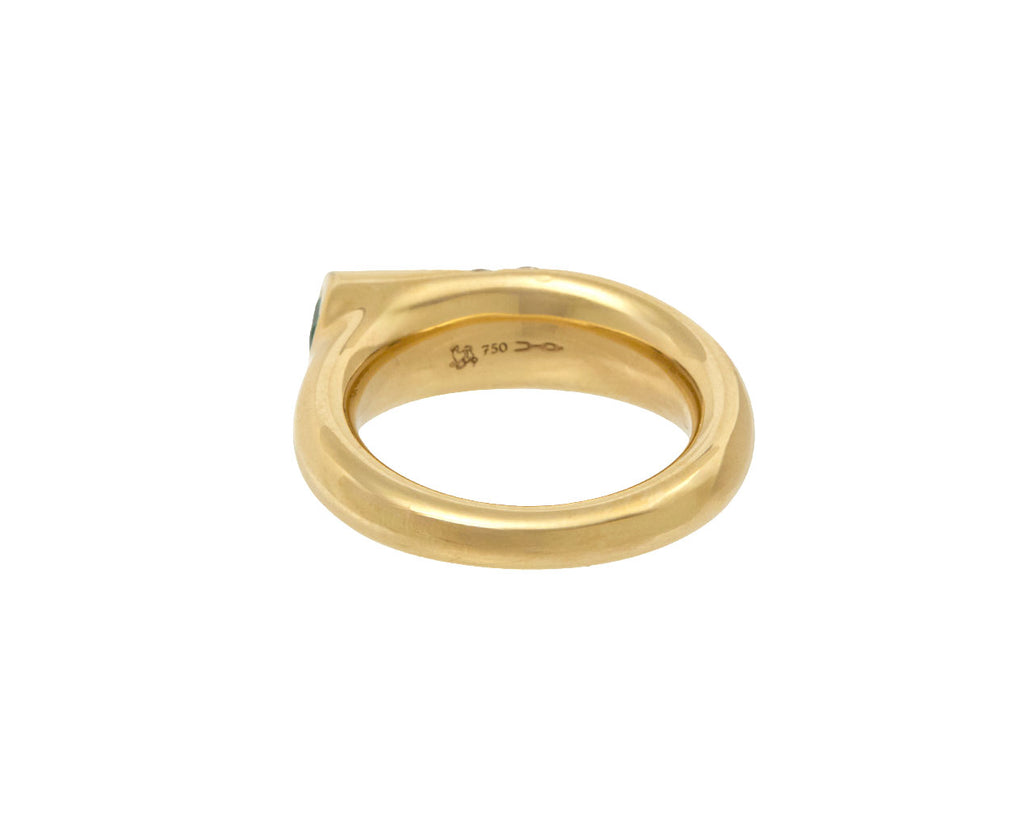 Emerald and Diamond Pinky Battery Ring