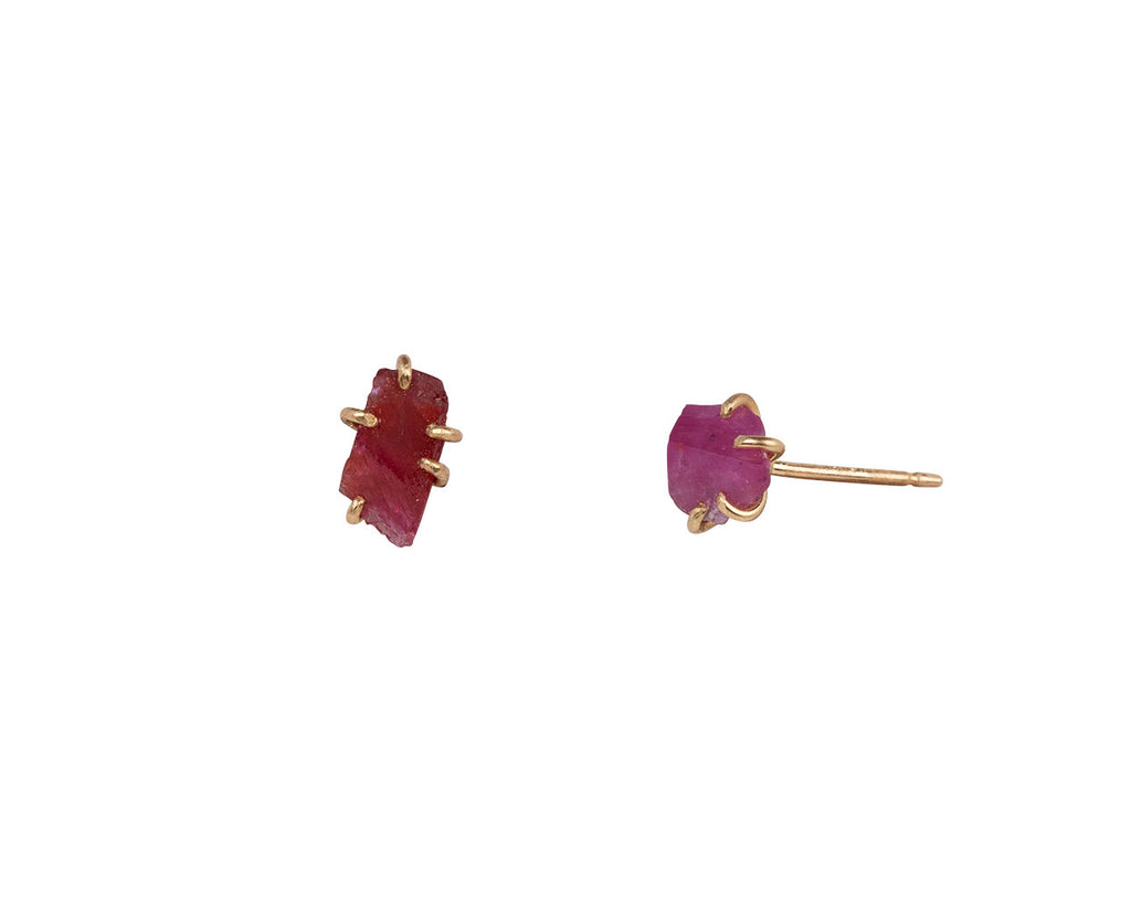 Variance Objects Ruby Post Earrings - Side View